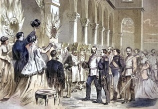 Emperor Franz Joseph I of Austria arriving for his visit to the World Fair, World Fair, World