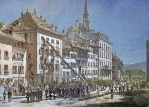 The fire brigade of the city of Bern in Switzerland during an exercise/The Fire Brigade in the City