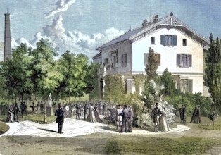 The band of the workers of the weaving mill Arnold Staub in Kuchen, Baden-Württemberg, Germany, at