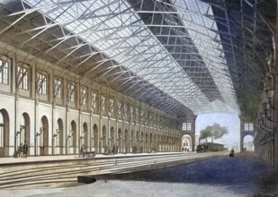 The new railway station in Stuttgart around 1890, Baden-Württemberg, Germany/the new railway