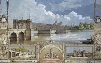 The new bridge across the Rhine around 1890, between Mannheim and Ludwigshafen, Germany/the new