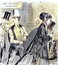 Pickpocketing, theft, stealing of money/ pickpocketing, larceny, the stealing of money, historical,