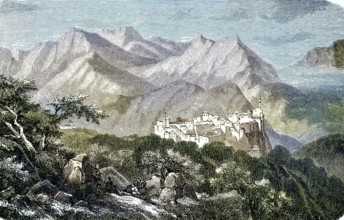 The top of Borobudur or Barabudur, a 9th century Buddhist Mahayana temple in Magelang, Central