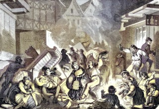 The street fires in Hamburg on May 1, Germany, celebration/The street fires in Hamburg on 1 May,