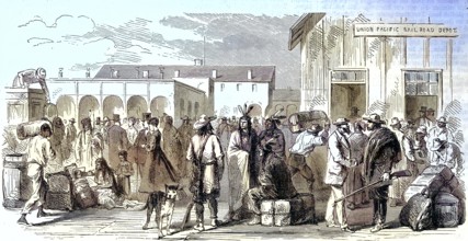 The railroad in America, here the Omaha station, Union Pacific Railroad/The Railroad in America,