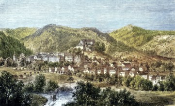View of the castle of Elgersburg, a community in the Ilm district, in Thuringia, Germany/view of