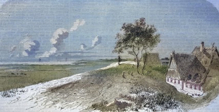 The Wilstermarsch is one of the Elbe marshes in northern Germany, here the village of Sankt