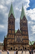 Gothic cathedral with two towers under cloudy sky, The Cathedral of Bremen