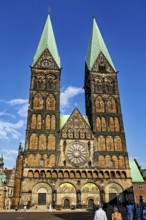 Gothic cathedral with impressive towers and rose windows, Bremen Cathedral