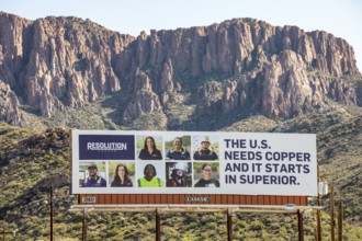 Superior, Arizona - A billboard posted by Resolution Copper to promote its proposed underground