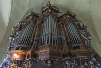 Baroque organ in the abandoned Tobsdorf church, Tobsdorf, Transylvania, Bulgaria