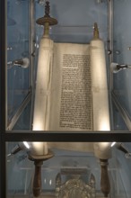 Torah scroll in a display case, Jewish Museum, Czernowicz, Ukraine