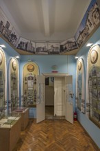 Showcases with historical photos, Jewish Museum, Czernowicz, Ukraine