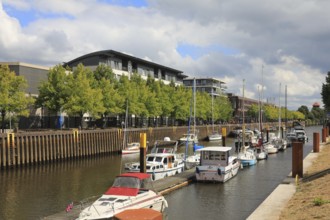 Old city harbor in Oldenburg, Lower Saxony, Germany