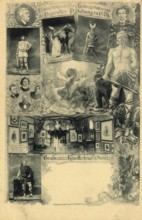 Historical postcard around 1876, Bayreuth, performance of the Nibelungen, Upper Franconia, Bavaria,