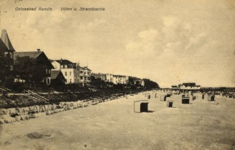 Historical postcard around 1900, Baltic resort Bansin, district of the municipality of Baltic