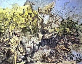 Historical depiction of the Battle of Mount Witkow, Ciskaberg, 1420, Hussite Wars, also known as