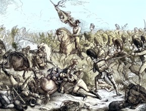 Historical illustration of Battle of Aspern-Essling, 1809, here with Archduke Charles of Austria,