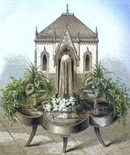 A fountain for the interior of a room, historical illustration/A fountain to be used inside of a