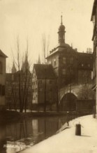Historical postcard around 1900, Bamberg, town hall, Upper Franconia, Bavaria, Germany, digital