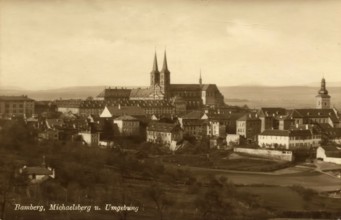 Historical postcard around 1900, Bamberg, Michaelsberg, Upper Franconia, Bavaria, Germany, digital