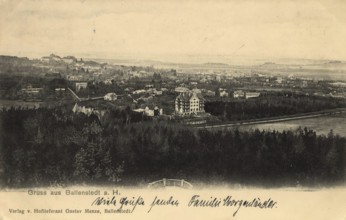 Historical postcard around 1900, Ballenstedt im Harz, Harz district in Saxony-Anhalt, Germany,