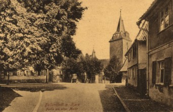 Historical postcard around 1900, Ballenstedt im Harz, Alter Markt, Harz district in Saxony-Anhalt,