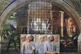 Historical photo (ca 1880) of the Lateran Museum, Vatican. Die Befreiung des Heiligen Petrus und