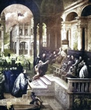 Historisches Foto (ca 1880) von Der Fischer vor dem Dogen von Venezia, Venedig, Gemälde von Paris