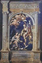 Historisches Foto (ca 1880) der Madonna della Scodella, ein Ölgemälde von Antonio da Correggio,