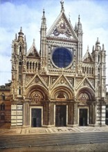 Historisches Foto (ca 1880) des Doms von Siena, Duomo di Siena, Toskana, Italien / Historical photo