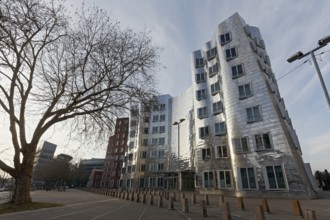 New Zollhof by architect Frank O. Gehry, house with aluminum façade, Gehry buildings in the