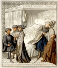 Canopy bed, 14th century