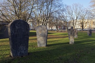 Nine-figure room sculpture by sculptor Magdalena Abakanowicz, Skulpturenpark Lehmbruck-Museum,