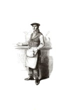 Types from Holland around 1841, De Kruidenier, grocer, Kraemer, Netherlands, authentic, digitally