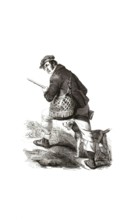 Types from Holland around 1841, De Jager en de Polsdrager, The Hunter and the Pulbearer,