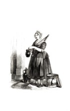Types from Holland around 1841, Het melkmeisje, The Milkmaid, Netherlands, authentic, digitally