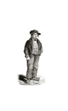 Types from Holland around 1841, De Straatjongen, The Street Boy, Netherlands, authentic, digitally