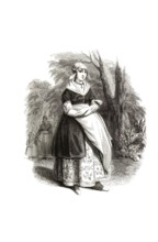 Types from Holland around 1841, De Scheveningse visvrouw, The Fisherwoman of Scheveningen,
