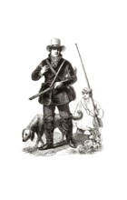 Types from Holland around 1841, leisure hunters, hobby hunters or leisure hunters, the Netherlands,