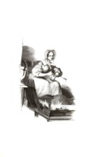 Types from Holland around 1841, De poffertjesbakster, Poffertjes baker, pancake maker, Netherlands,