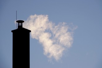 Waste gases from a heating system in winter, Germany