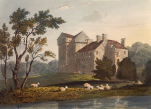 Branksome Castle, around 1850, southwest of Hawick in the Scottish Borders and is known primarily