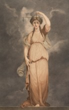 The virtues. Justice, depiction of Justice, the Roman goddess of justice, authentic, digitally
