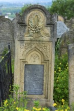 Tombstone with relief of a wreath of flowers, Jewish cemetery, since 1866, Czernowicz, Bukovina,