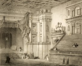 Teatro Farnese in Parma, around 1860, Italy, authentic, digitally restored reproduction from a 19th