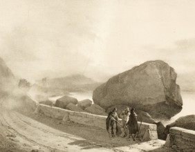On the road from Rome to Naples, here in Terracine, around 1860, Italy, authentic, digitally
