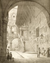 Cour des Prisons, prison courtyard, historic courtyard of the Palazzo del Bargello, which served as