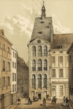 Old Town Hall in Maastricht, Mastricht around 1880, Holland, authentic, digitally restored