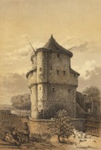 Pulverturm, buildings used to store gunpowder within the fortifications, 1860, Maastricht,